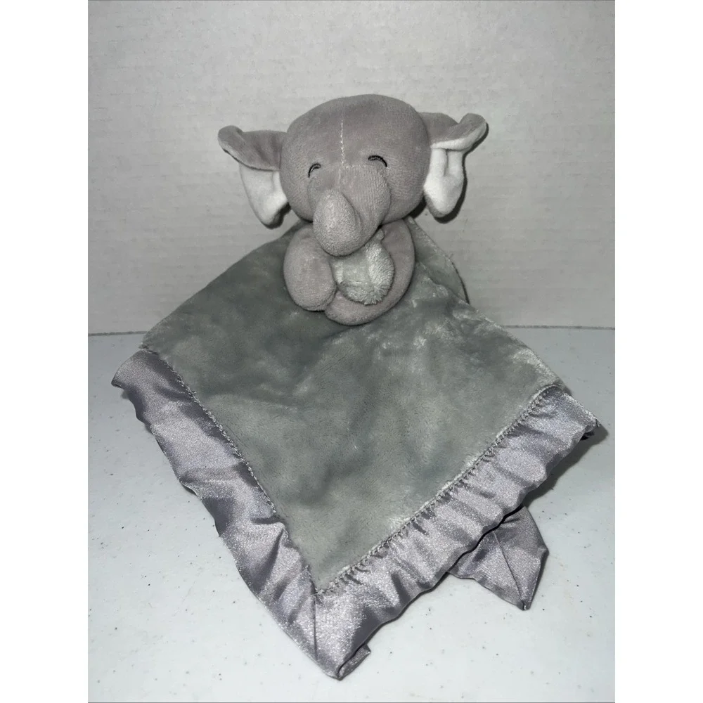 Carters Baby GRAY ELEPHANT LOVEY Security Blanket Blankie Plush Lovie Toy No Tag
